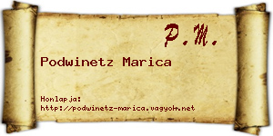 Podwinetz Marica névjegykártya